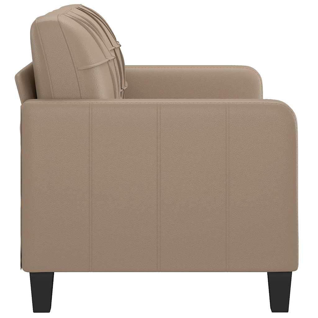 2-seater sofa 140 cm in cappuccino-colored faux leather