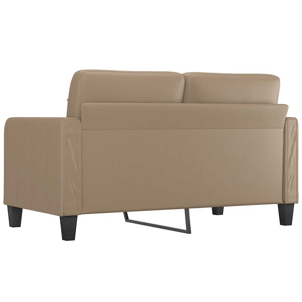 2-seater sofa 140 cm in cappuccino-colored faux leather