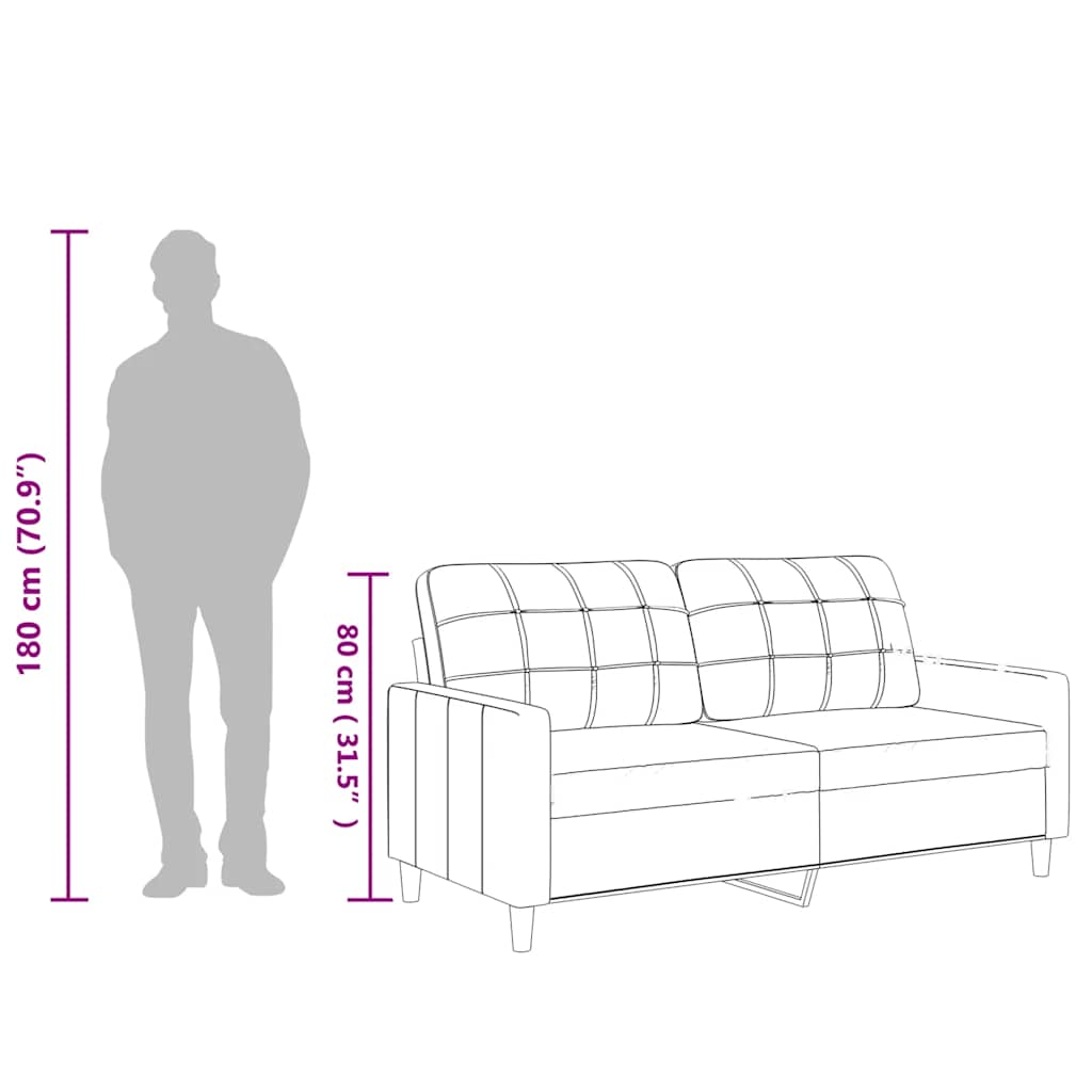 2-seater sofa 140 cm in cappuccino-colored faux leather