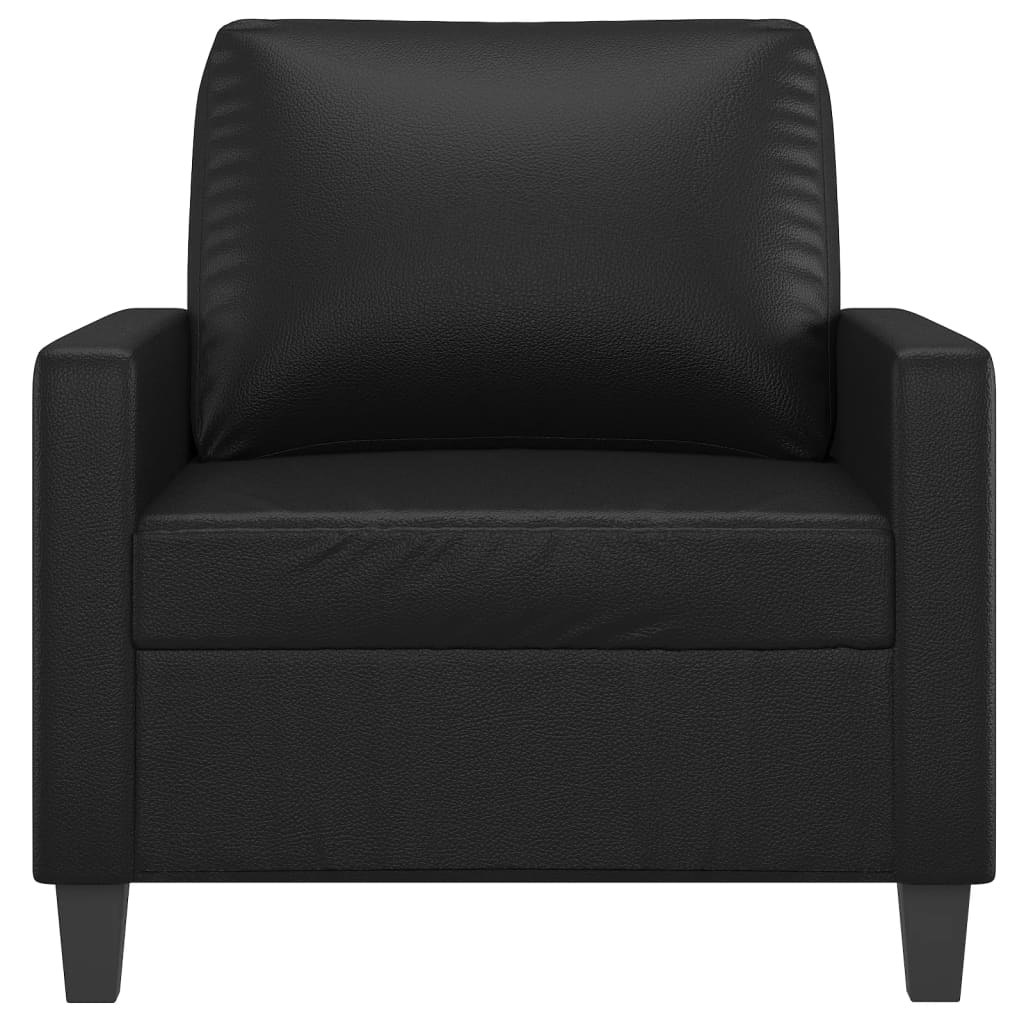 Poltrona couro artificial 60 cm preto