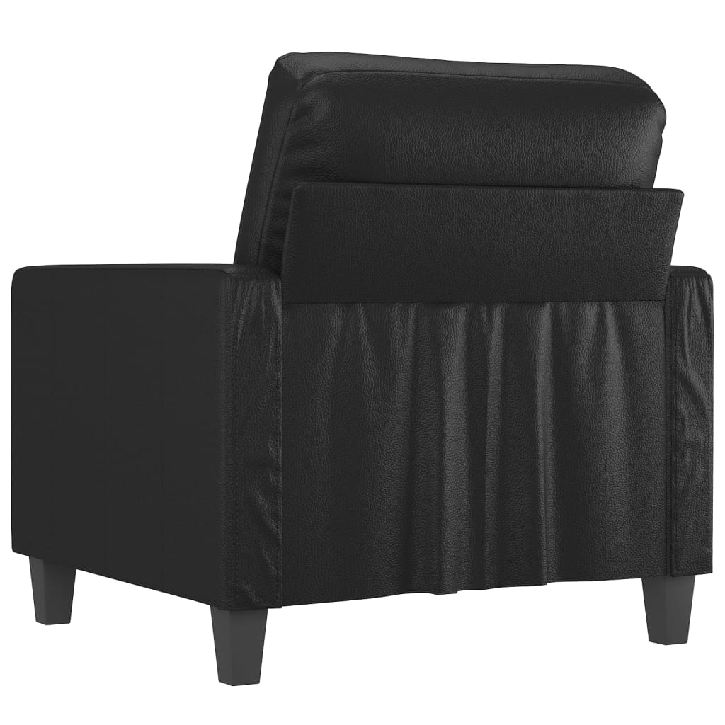 Poltrona couro artificial 60 cm preto