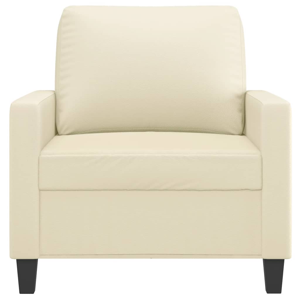 60 cm armchair in cream faux leather