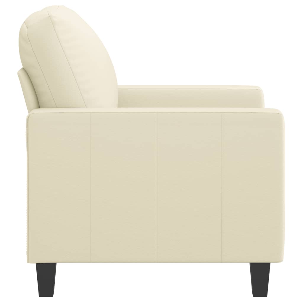 60 cm armchair in cream faux leather
