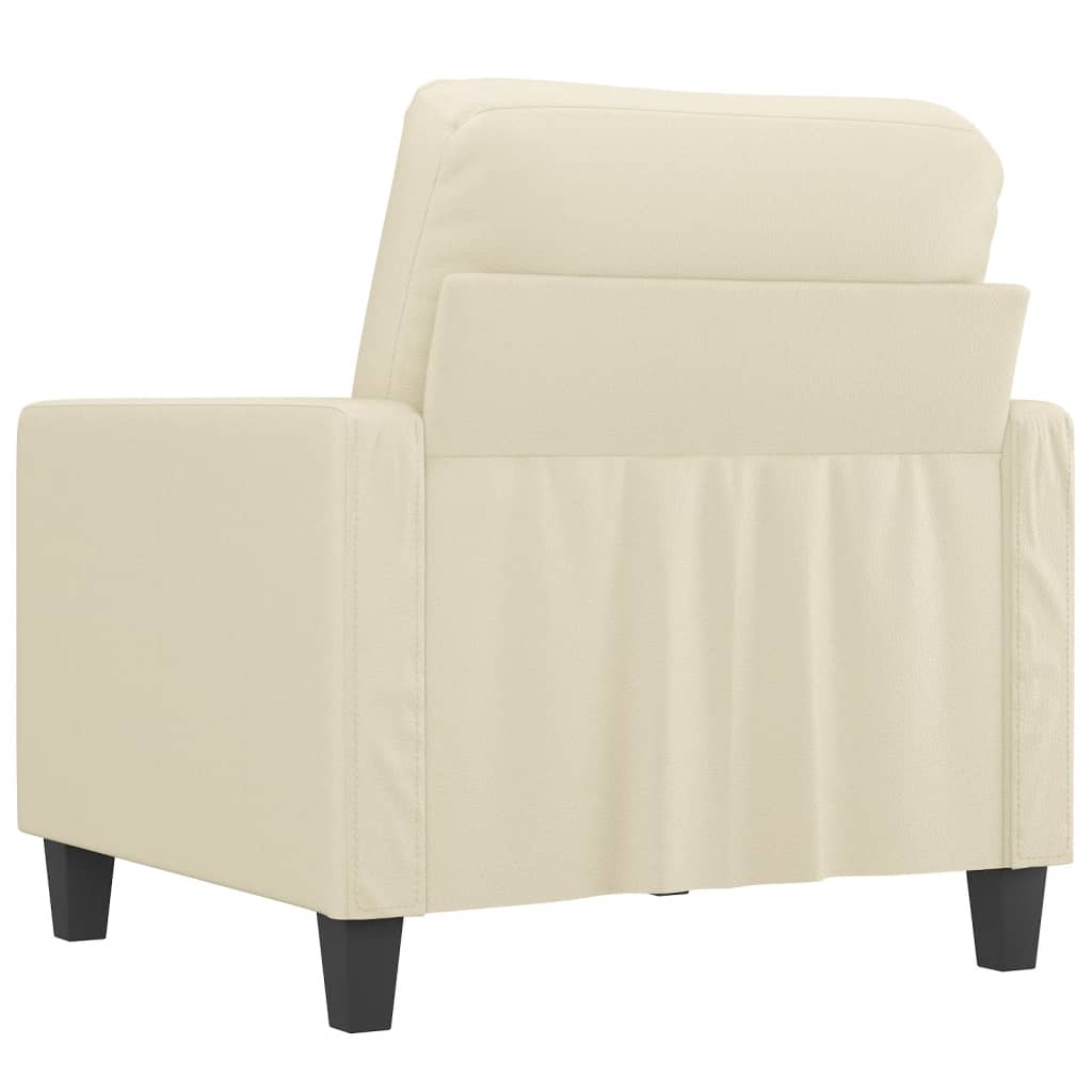 60 cm armchair in cream faux leather