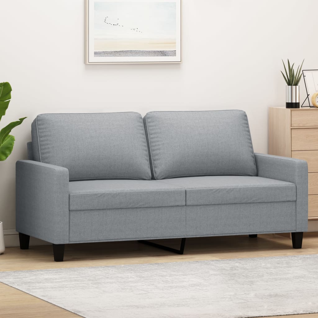 2-seater sofa in fabric 140 cm light grey