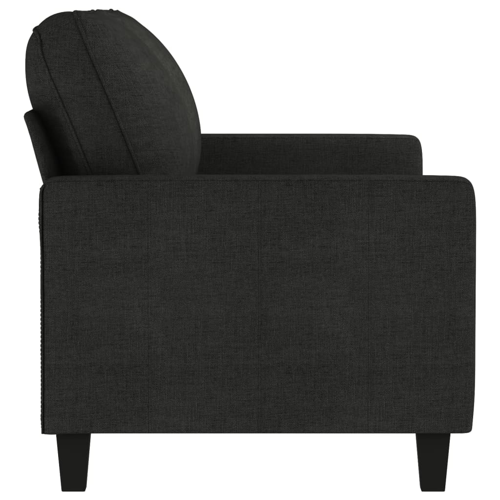 2-seater sofa in fabric, 140 cm, black