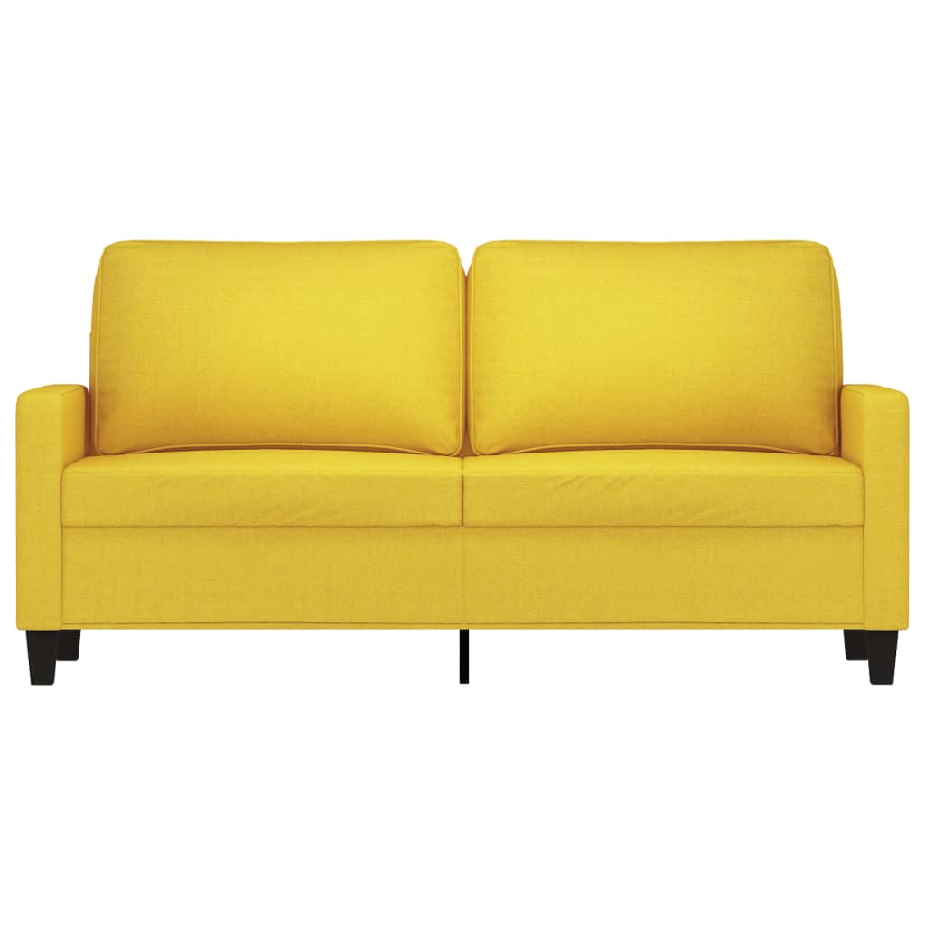 2-seater sofa 140 cm light yellow fabric