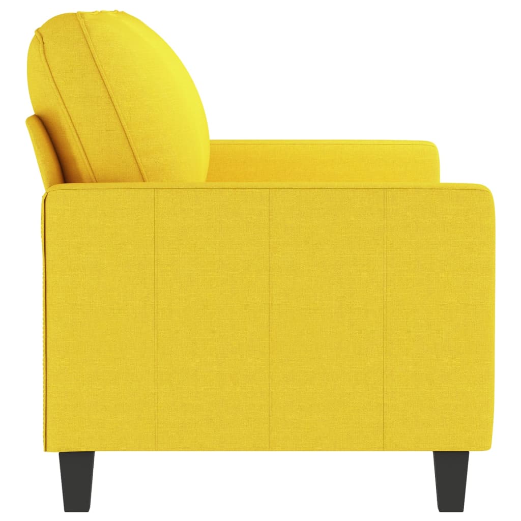 2-seater sofa 140 cm light yellow fabric