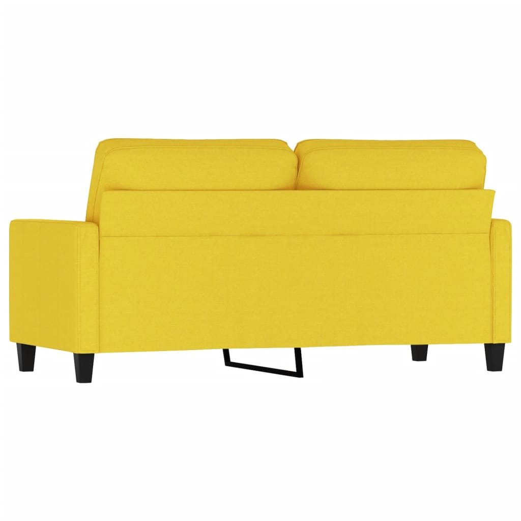 2-seater sofa 140 cm light yellow fabric