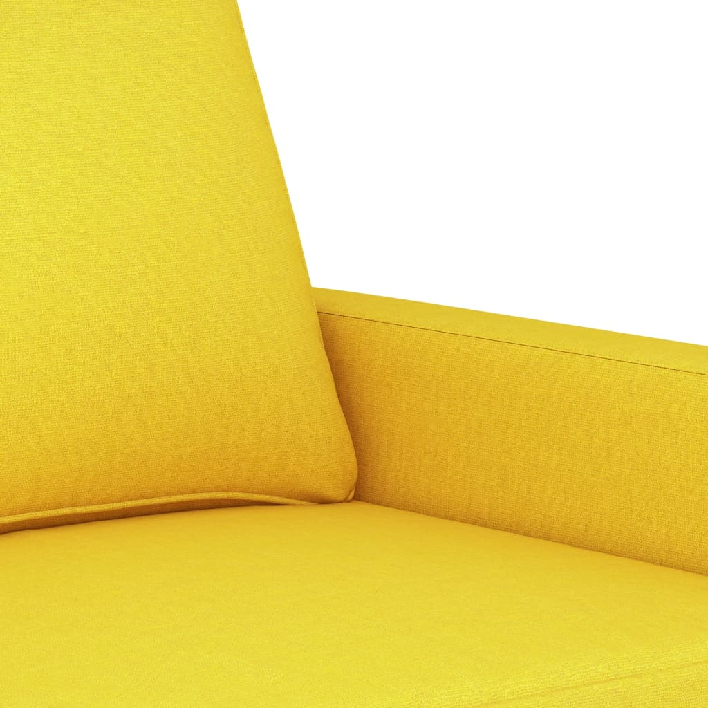 2-seater sofa 140 cm light yellow fabric