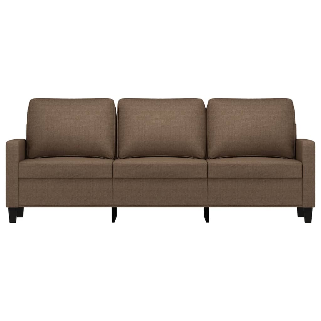 Sofá de 3 lugares tecido 180 cm castanho