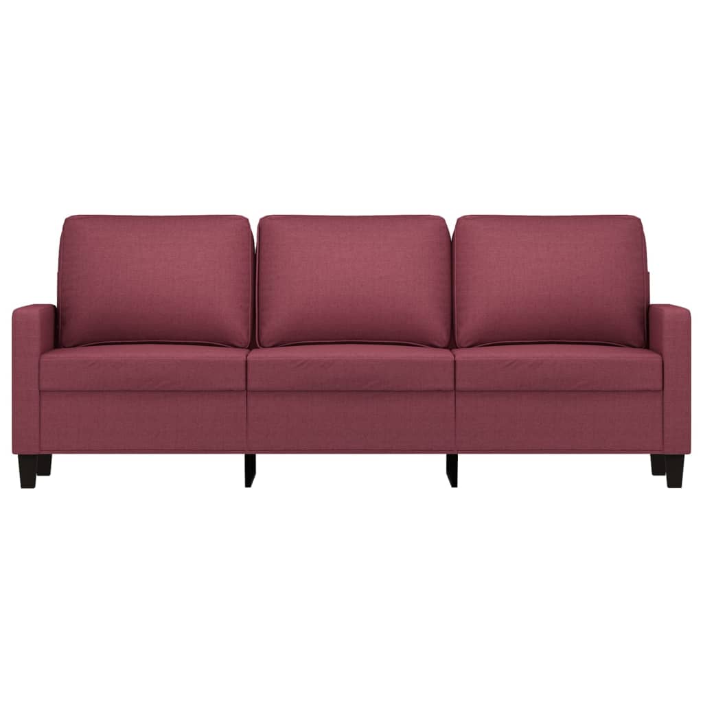 3-seater sofa in 180 cm red fabric