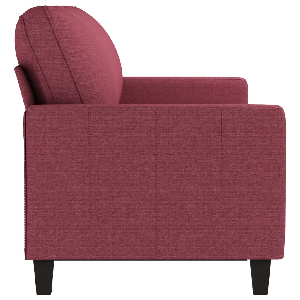 3-seater sofa in 180 cm red fabric