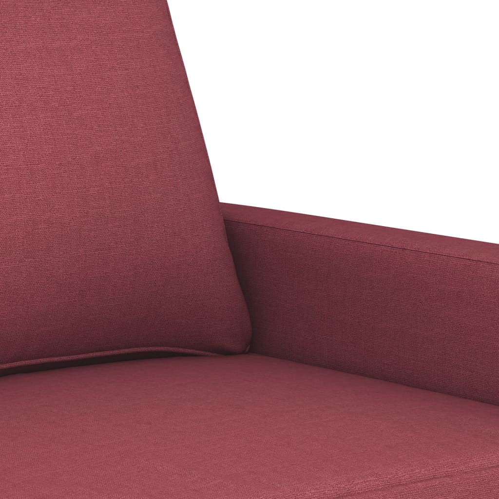 3-seater sofa in 180 cm red fabric