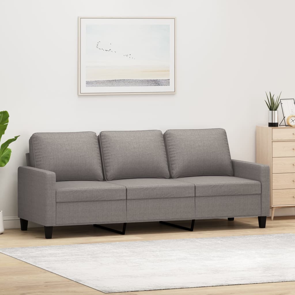 3-seater sofa in 180 cm grey-brown fabric