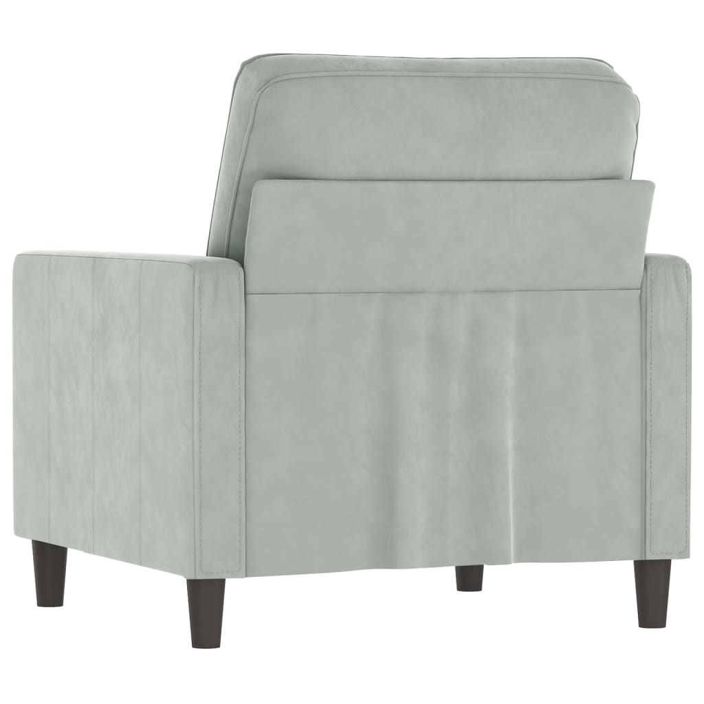 60 cm light grey velvet armchair