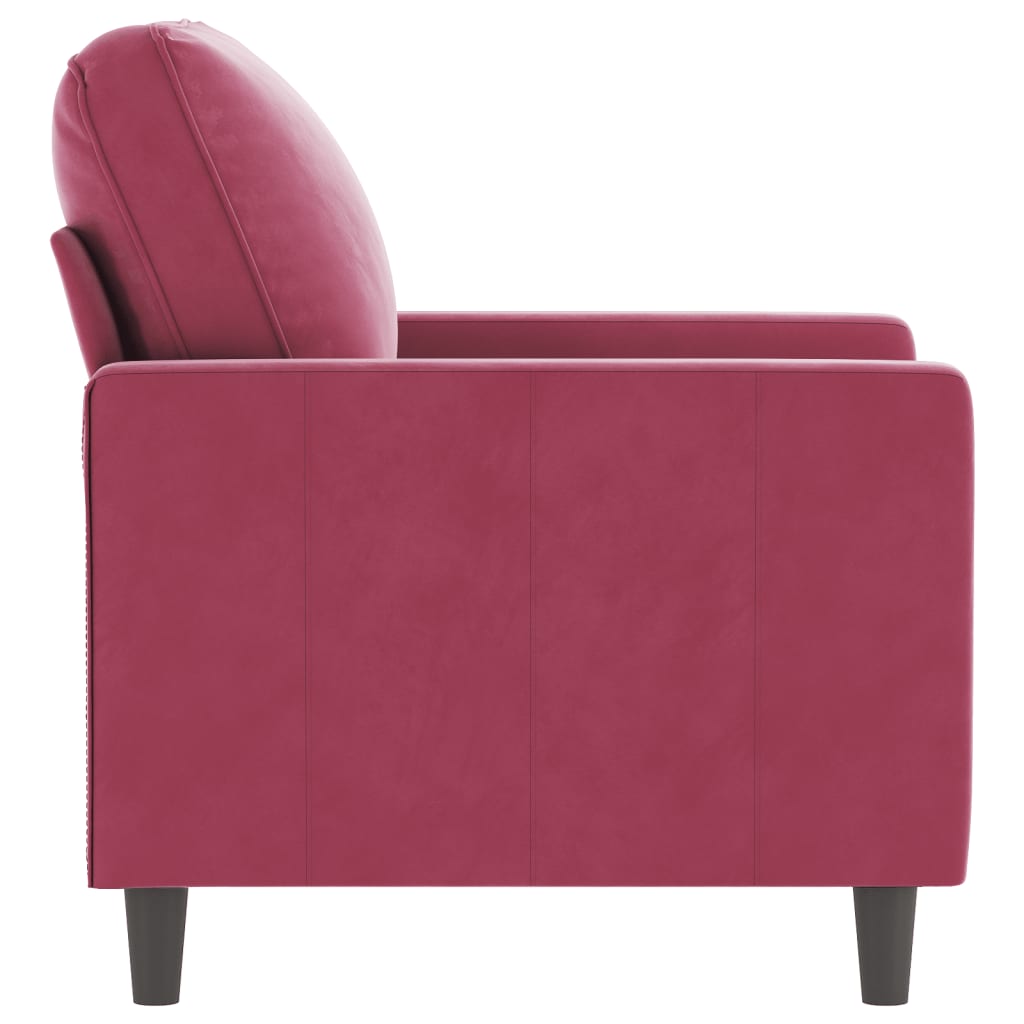Poltrona 60 cm veludo vermelho-tinto