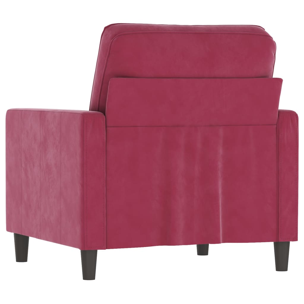 Poltrona 60 cm veludo vermelho-tinto