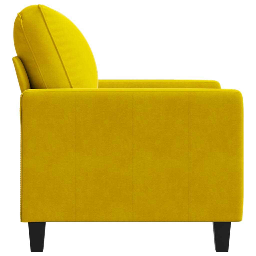60 cm yellow velvet armchair