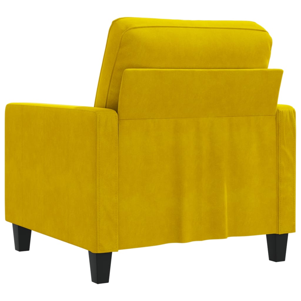 60 cm yellow velvet armchair