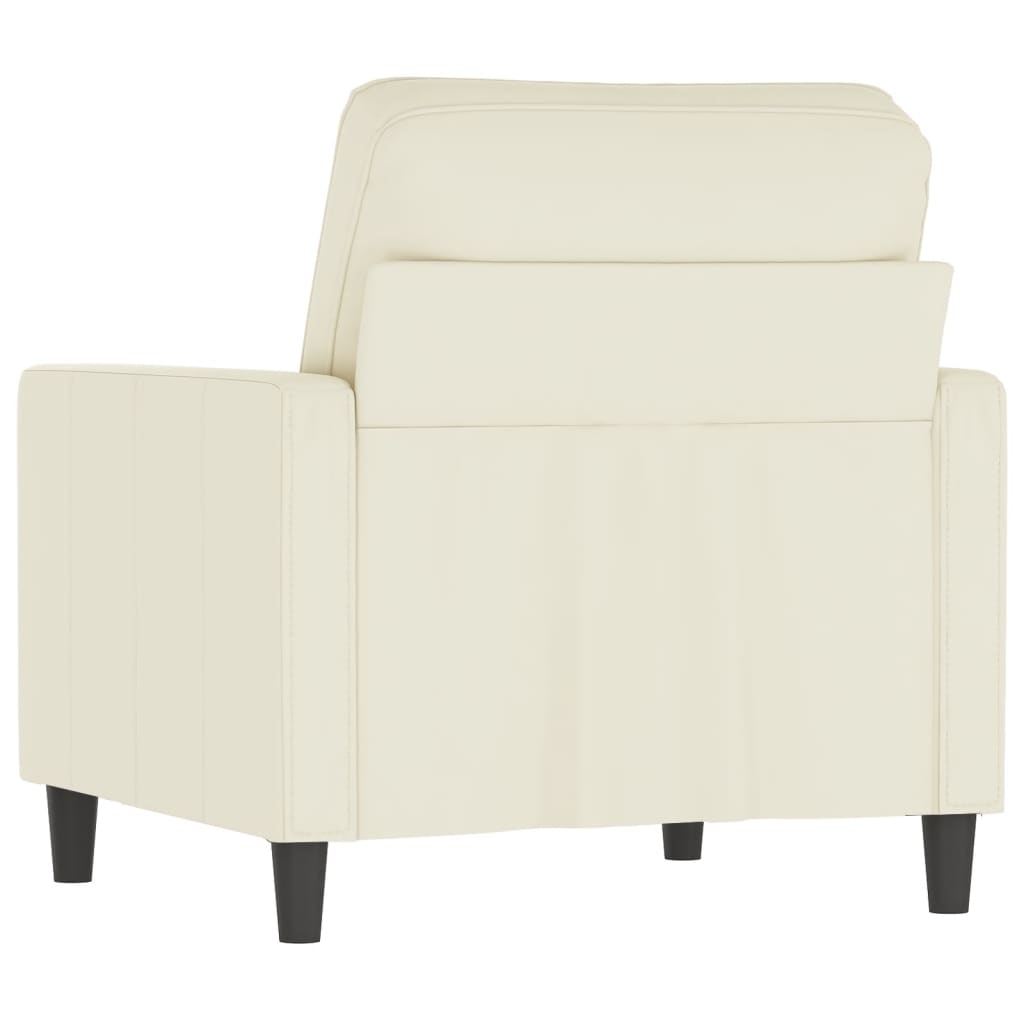 Poltrona 60 cm veludo cor creme