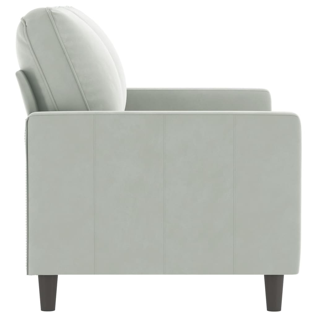 Sofá de 2 lugares 120 cm veludo cinzento-claro