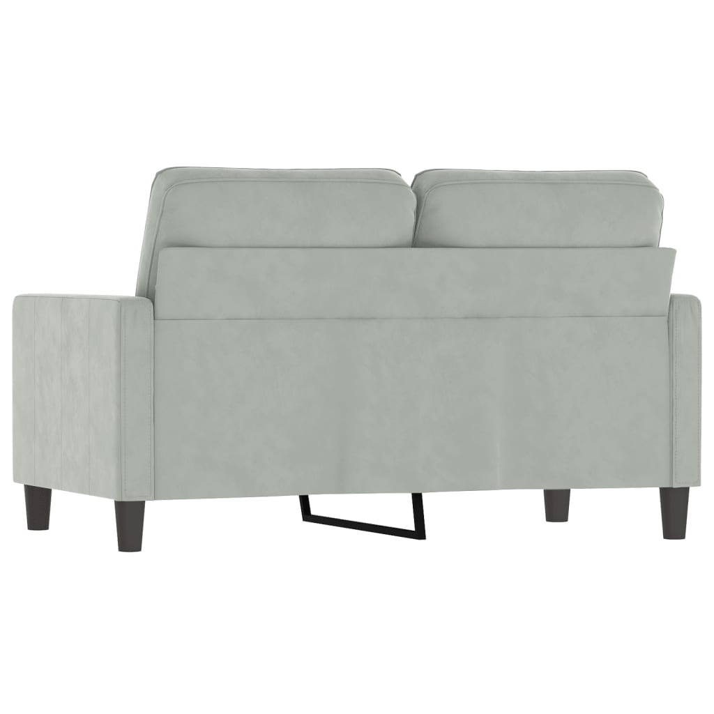 Sofá de 2 lugares 120 cm veludo cinzento-claro