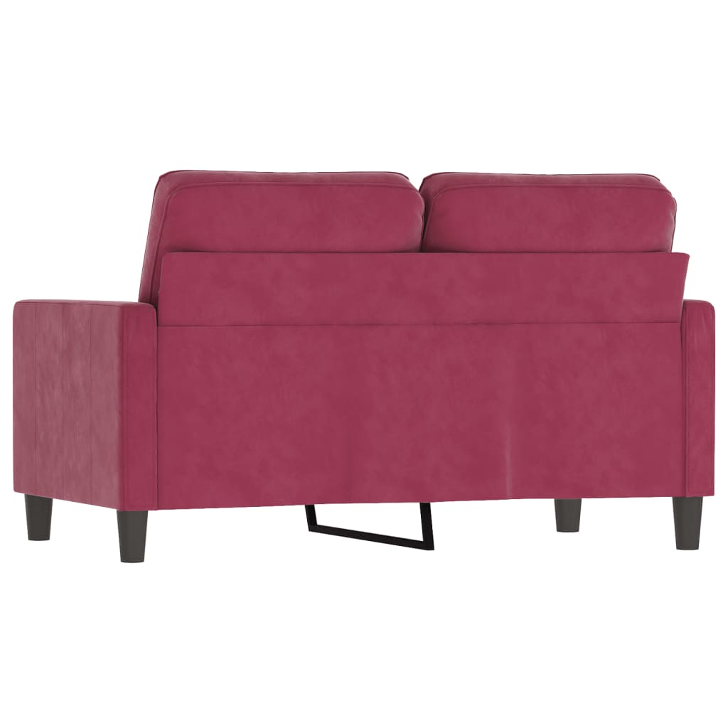 2-seater velvet sofa 120 cm red