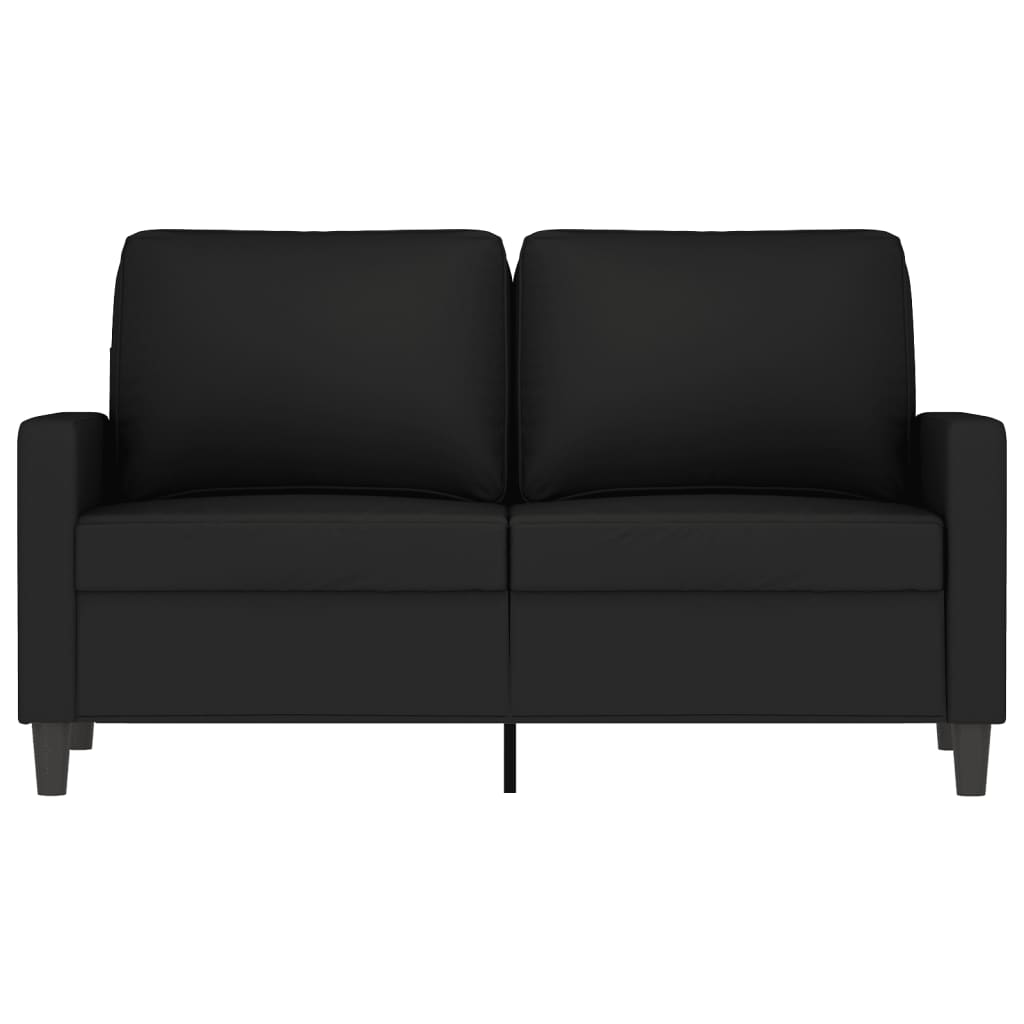 Sofá de 2 lugares veludo 120 cm preto