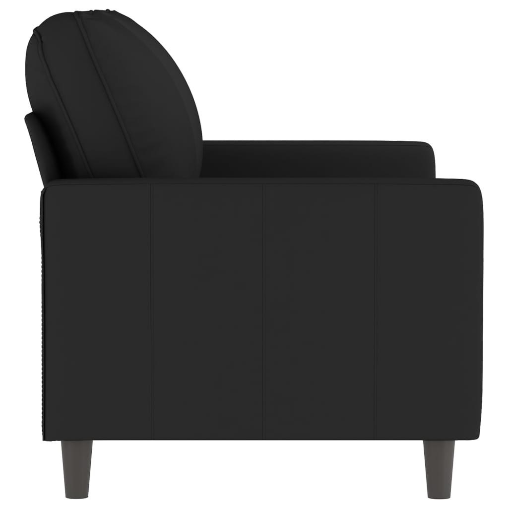 Sofá de 2 lugares veludo 120 cm preto