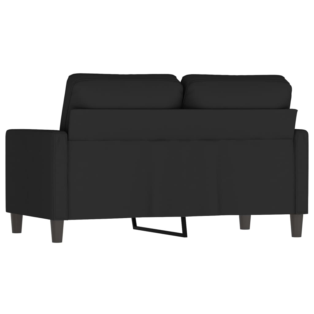Sofá de 2 lugares veludo 120 cm preto