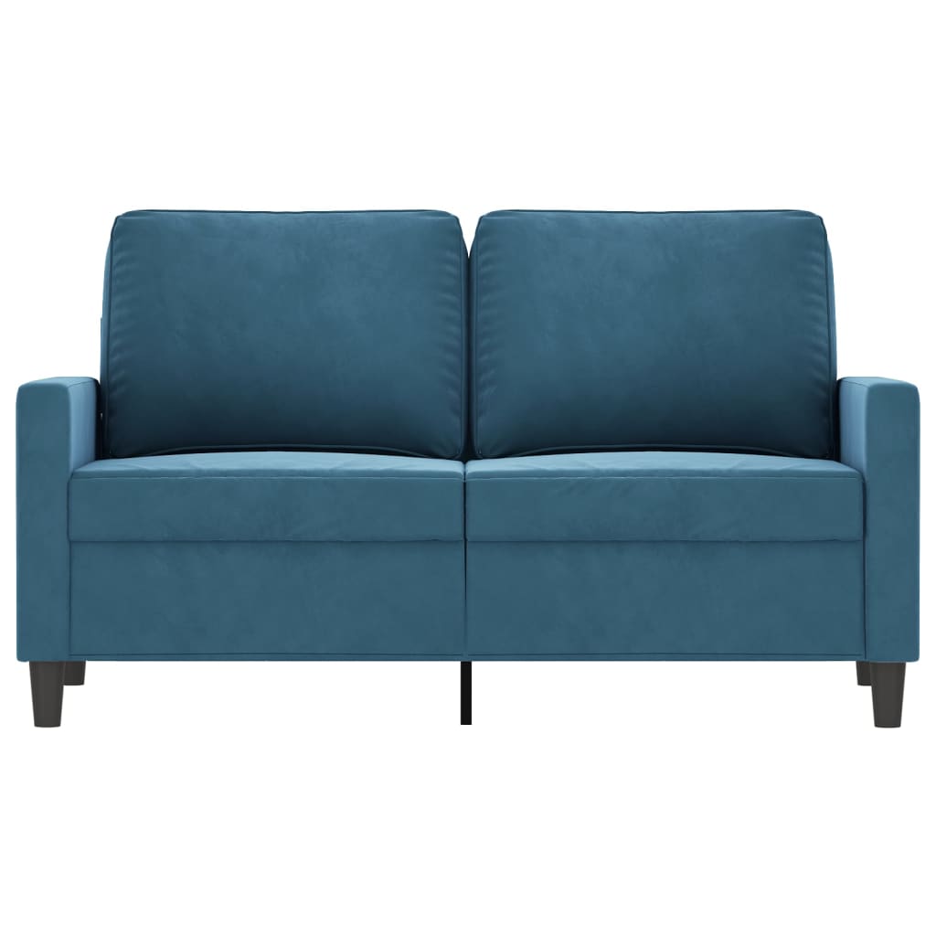 Sofá de 2 lugares veludo 120 cm azul