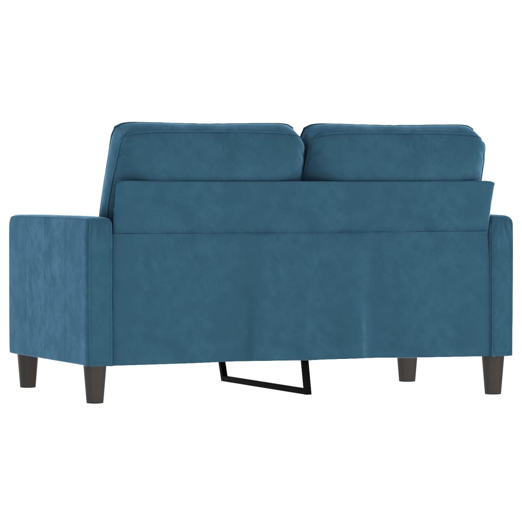Sofá de 2 lugares veludo 120 cm azul