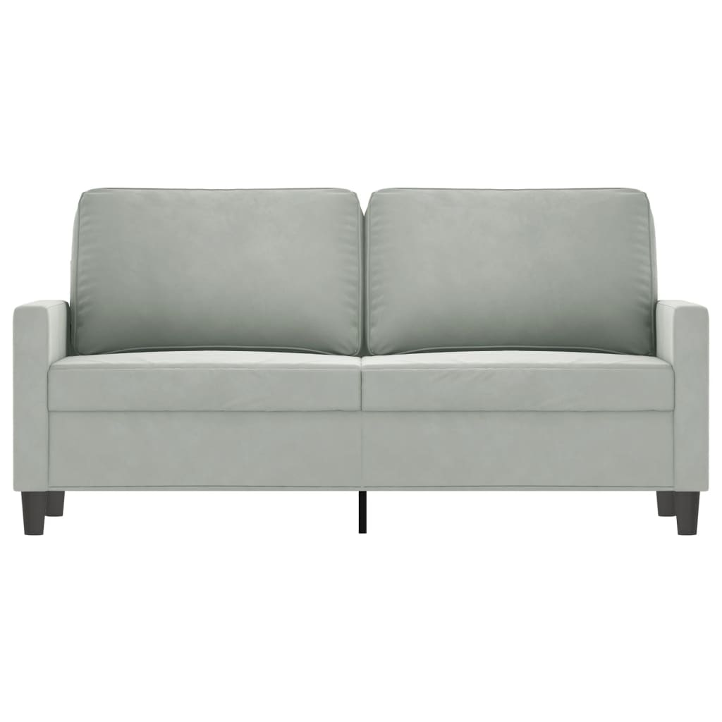 2-seater sofa 140 cm light grey velvet