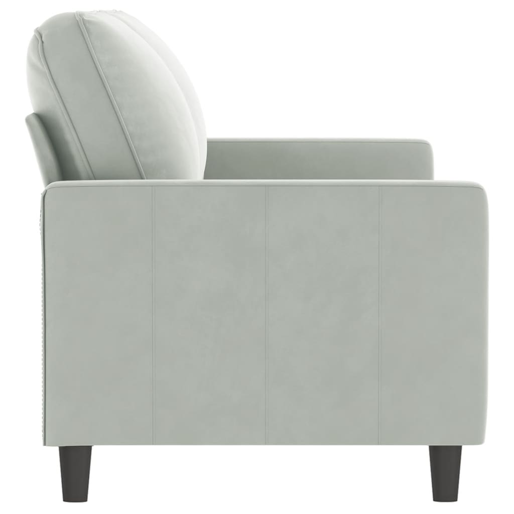 2-seater sofa 140 cm light grey velvet
