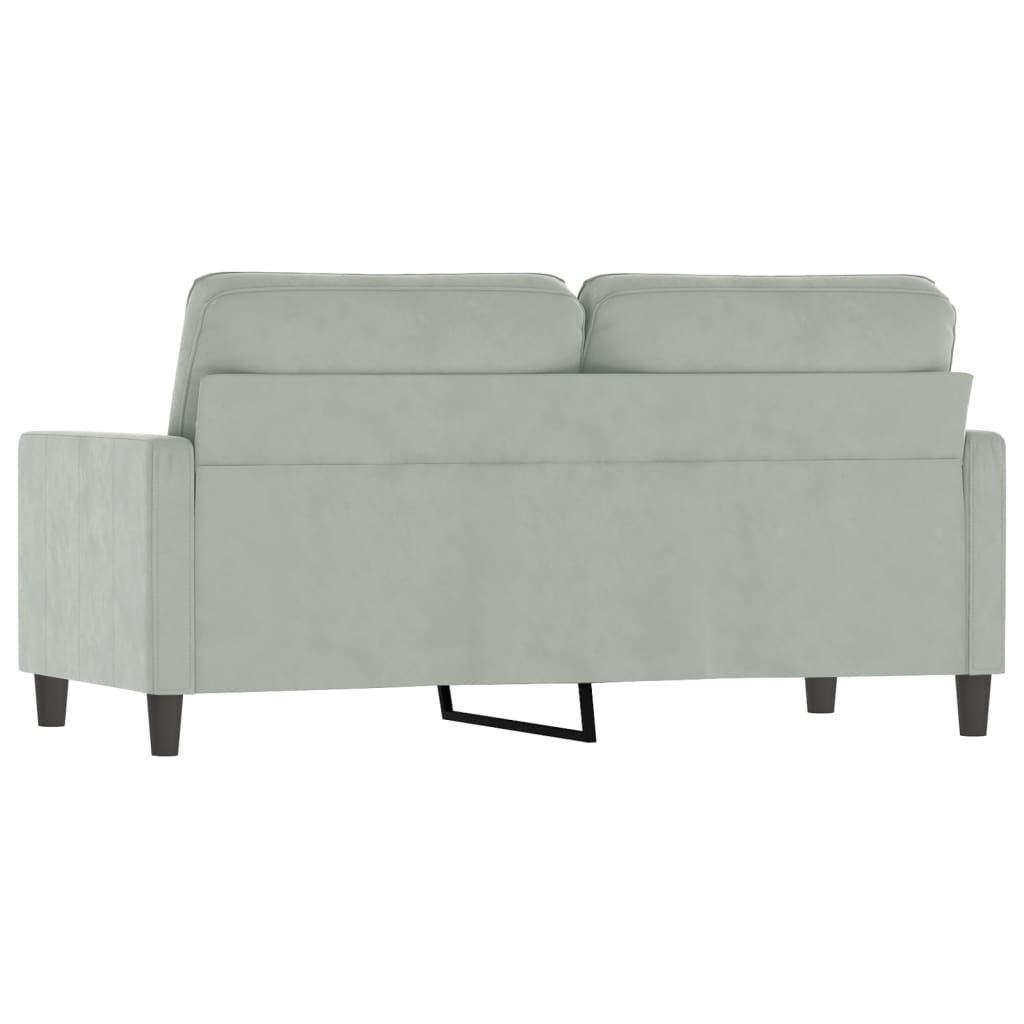 2-seater sofa 140 cm light grey velvet