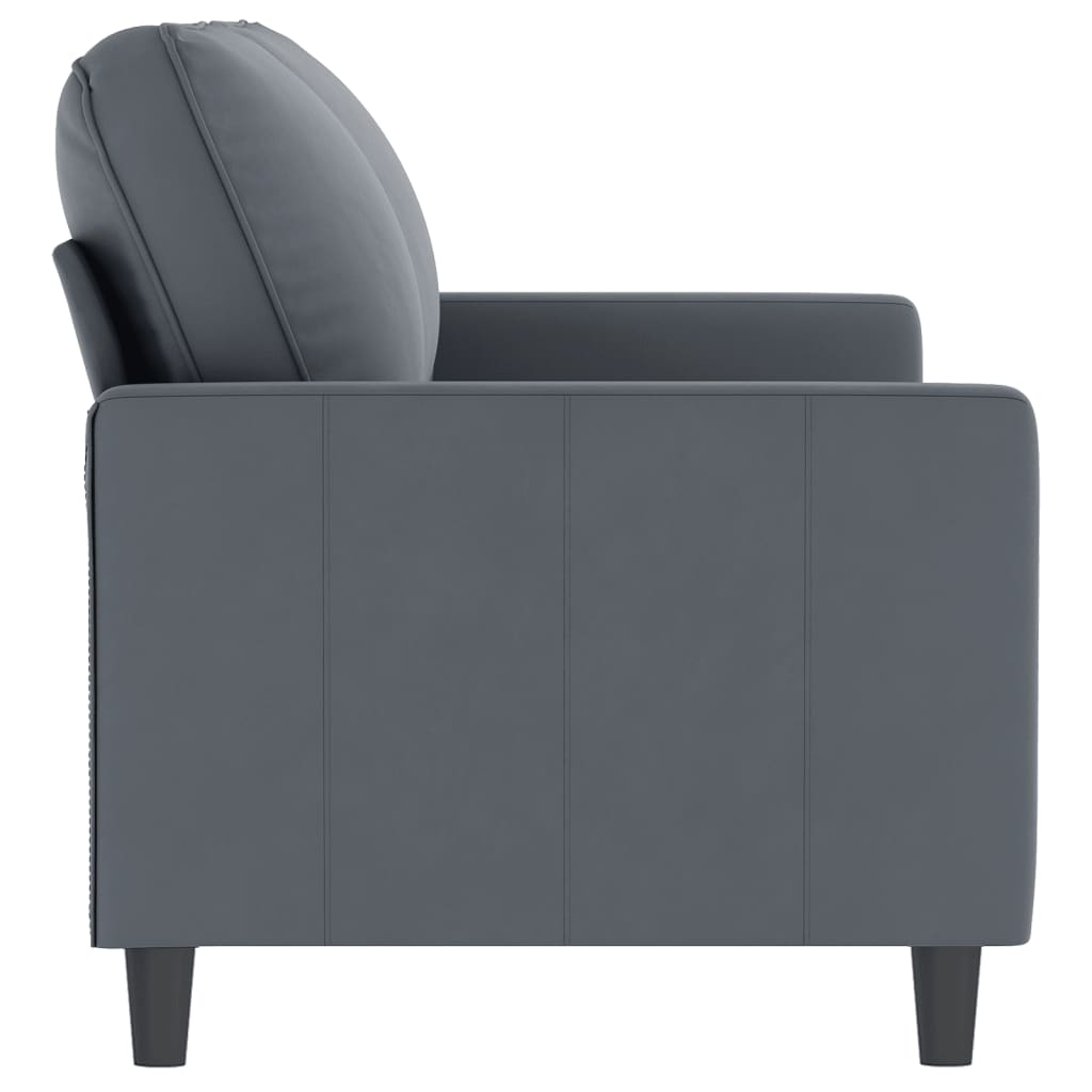 Sofá de 2 lugares 140 cm veludo cinza-escuro