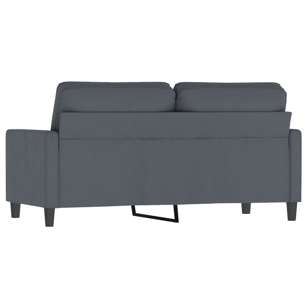 Sofá de 2 lugares 140 cm veludo cinza-escuro