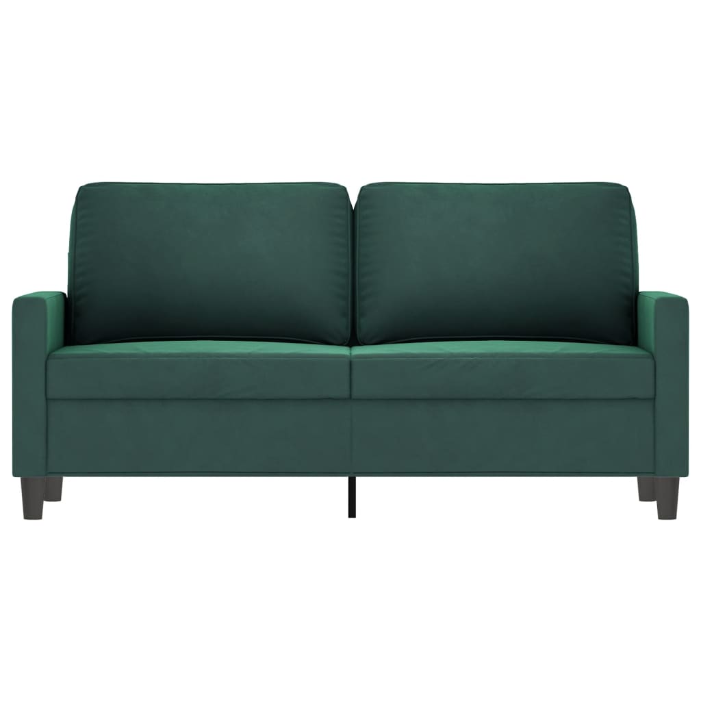 2-seater sofa 140 cm dark green velvet