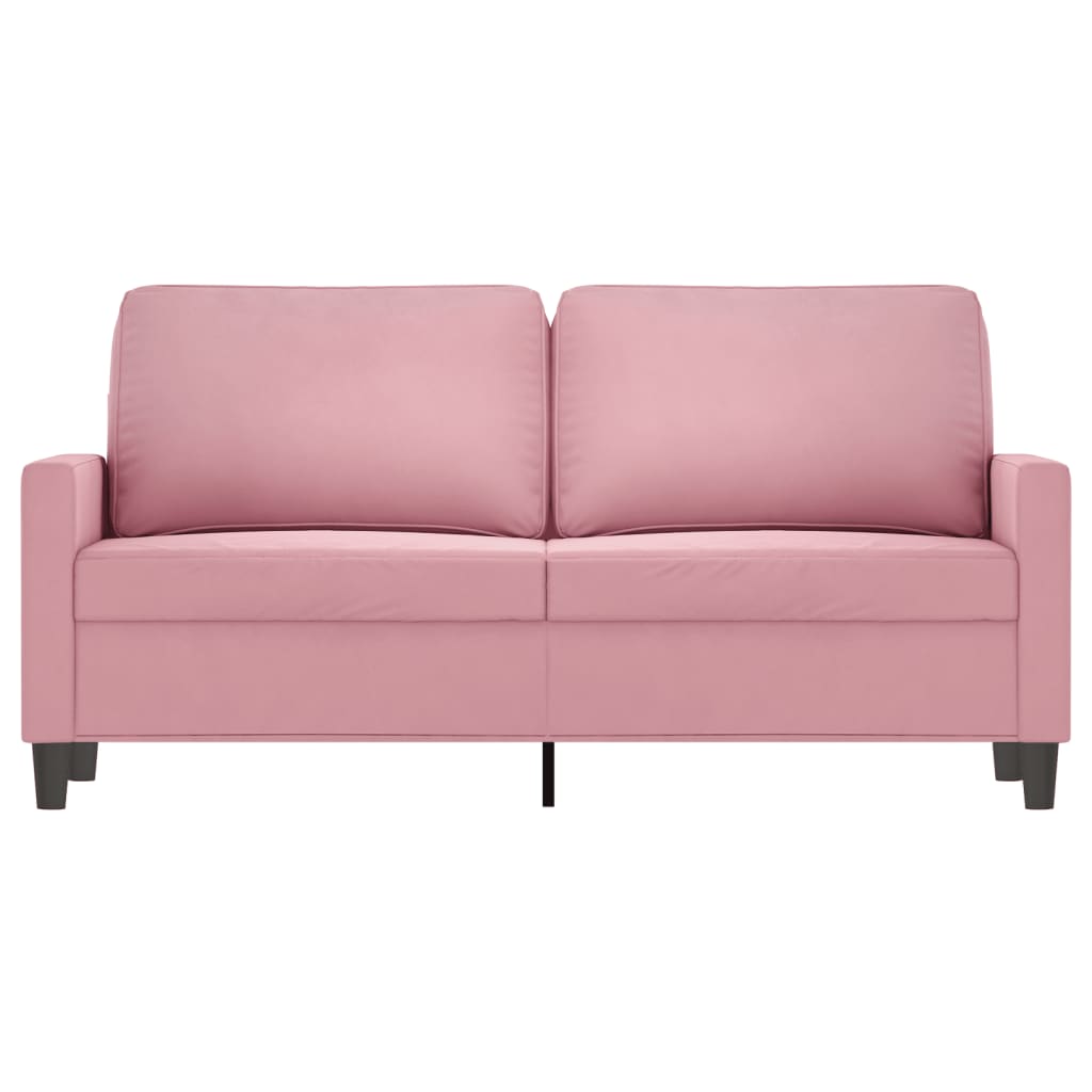 Sofá de 2 lugares veludo 140 cm rosa
