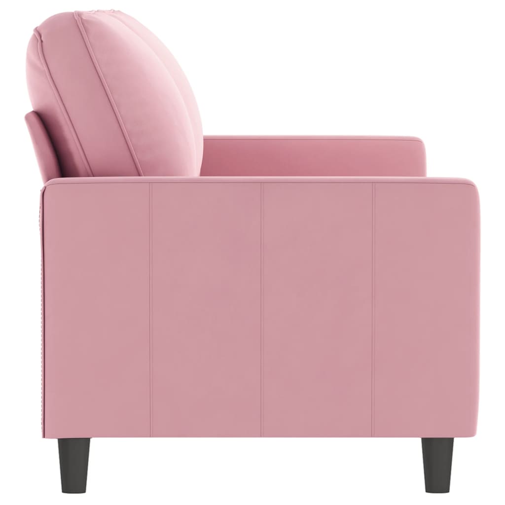 Sofá de 2 lugares veludo 140 cm rosa