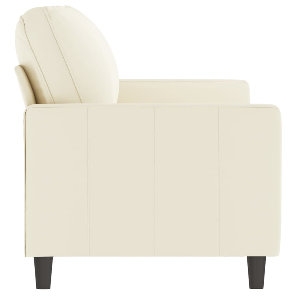 Sofá de 2 lugares veludo 140 cm cor creme