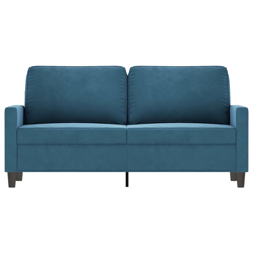 2-seater velvet sofa 140 cm blue