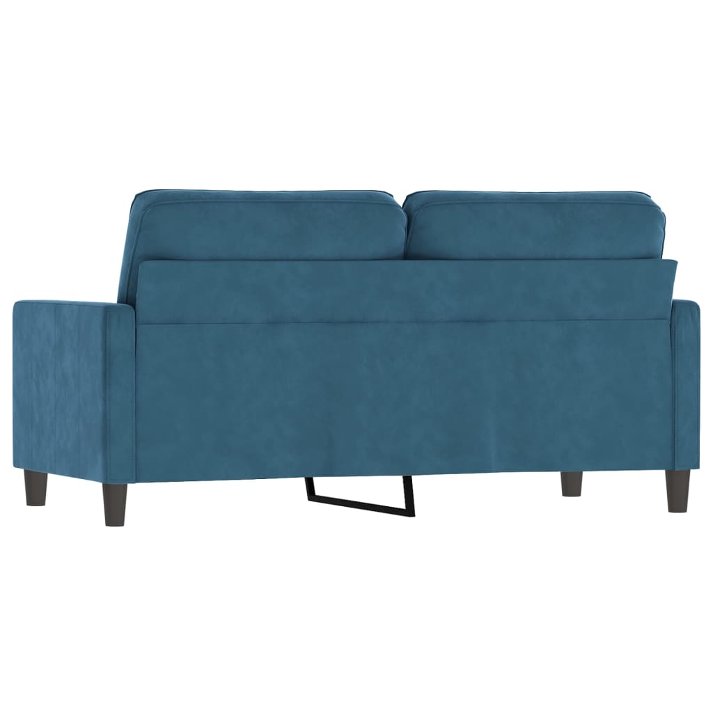 2-seater velvet sofa 140 cm blue