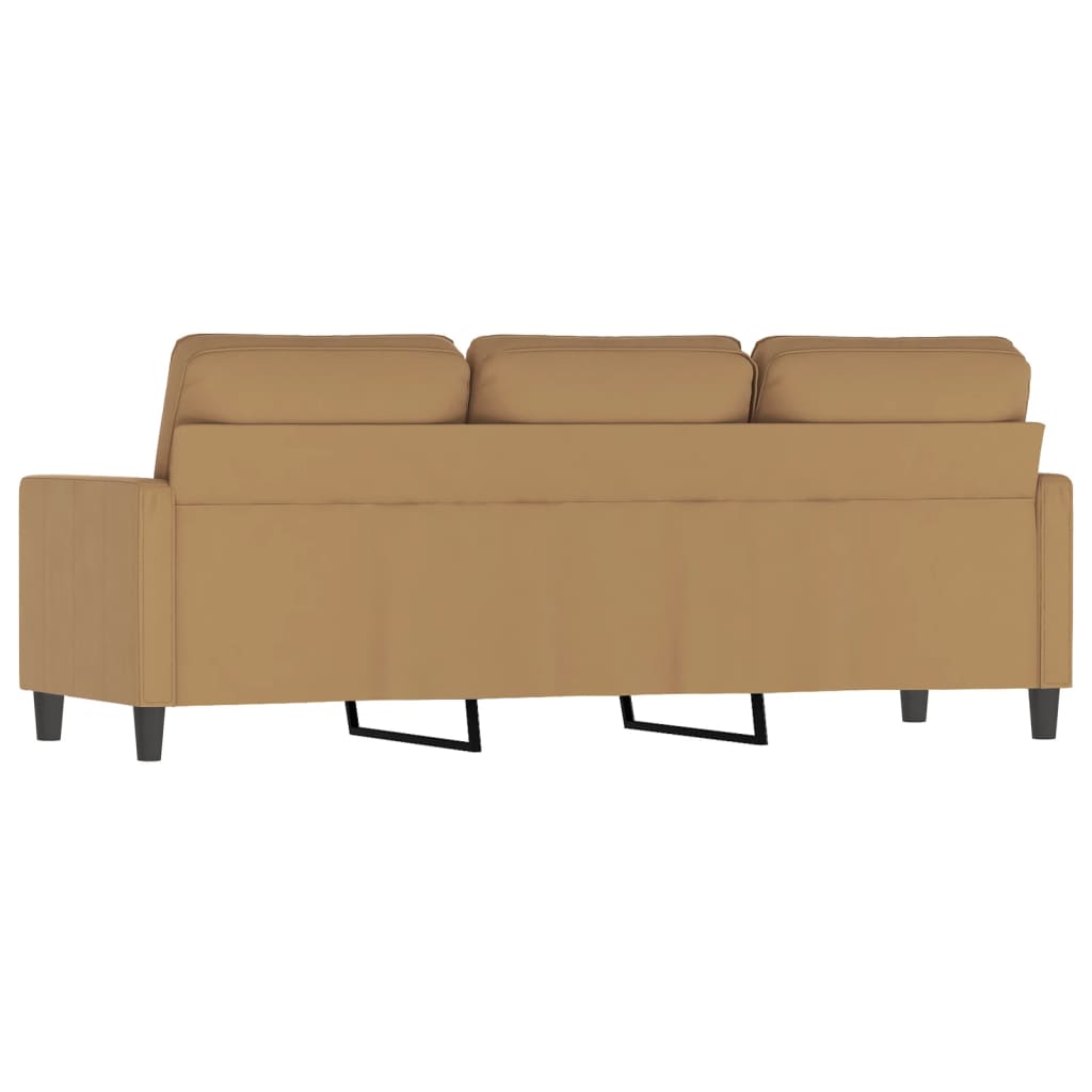 Sofá de 3 lugares 180 cm veludo castanho