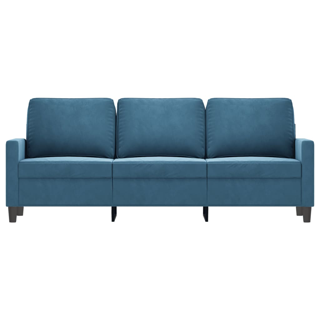 3-seater sofa 180 cm blue velvet