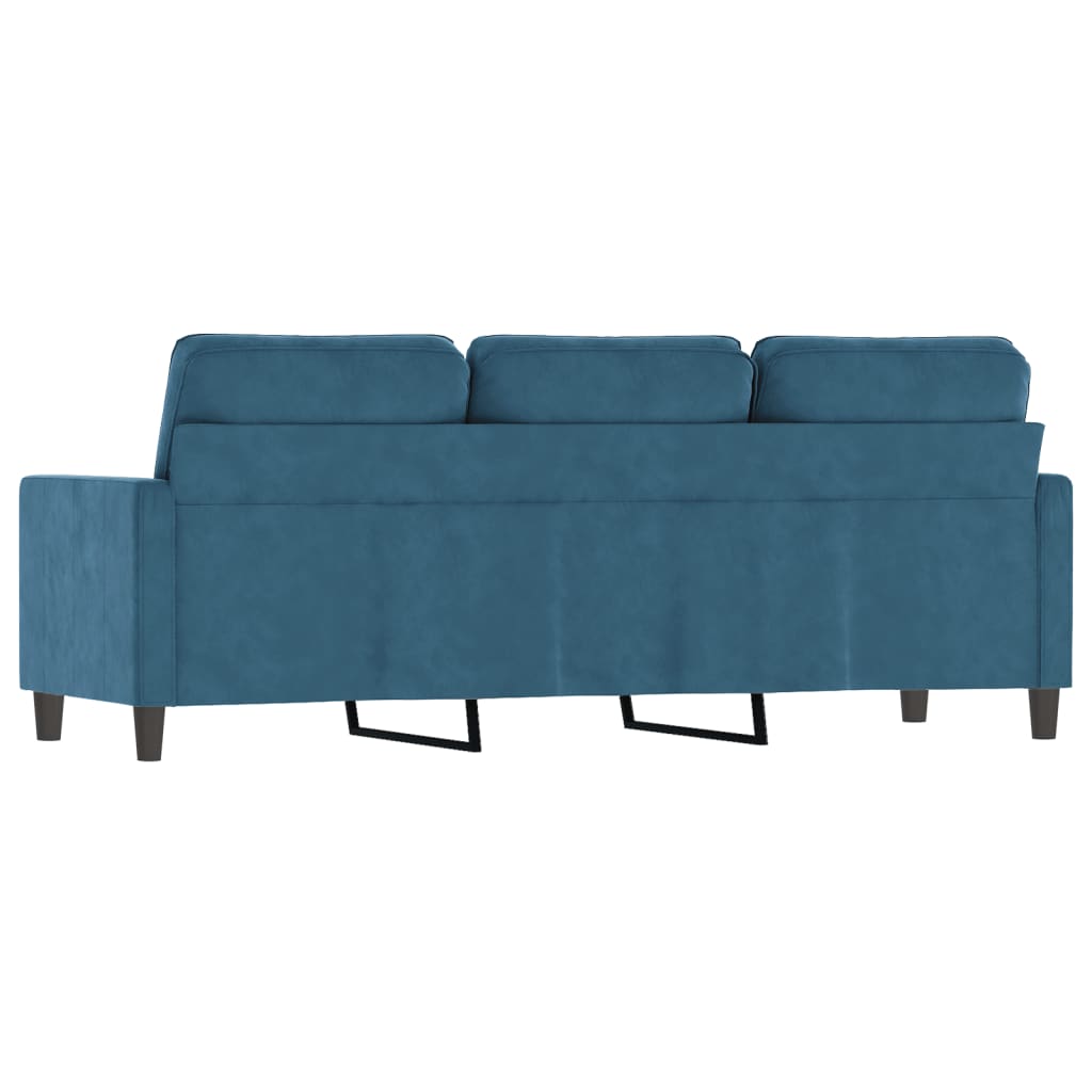 3-seater sofa 180 cm blue velvet