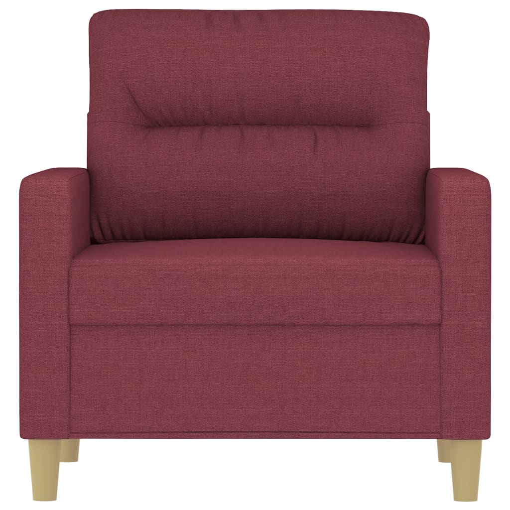 60 cm armchair in red dyed fabric