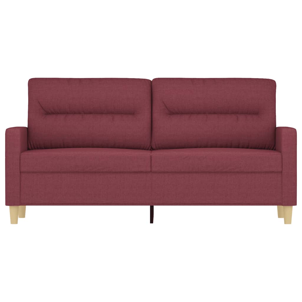 2-seater sofa in 140 cm red fabric
