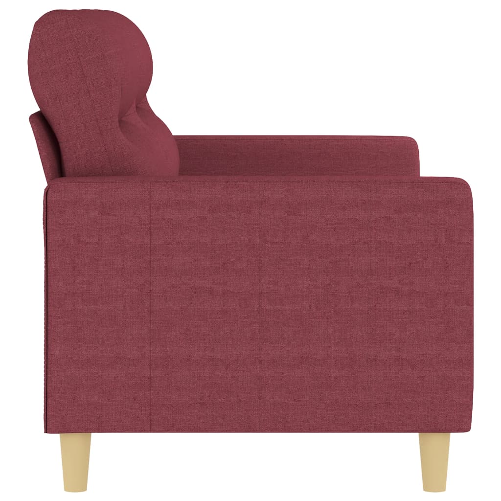 2-seater sofa in 140 cm red fabric